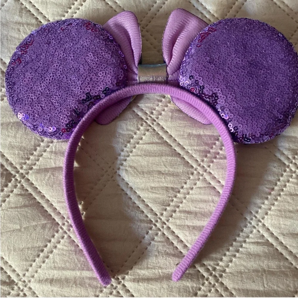 Purple Sequin Mouse Ears Headband